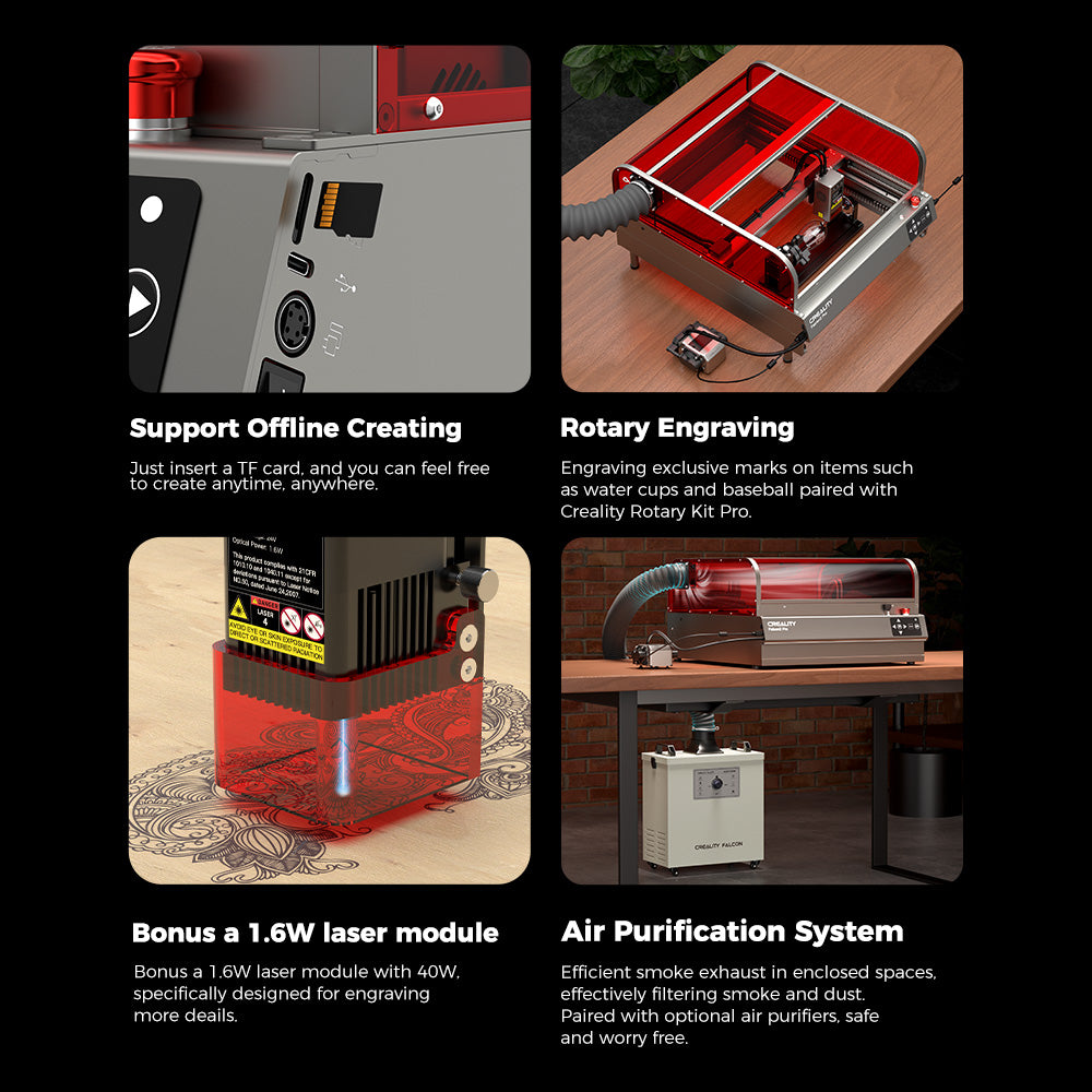 Creality Falcon2 Pro 40W Geschlossener Laser Gravierer & Cutter