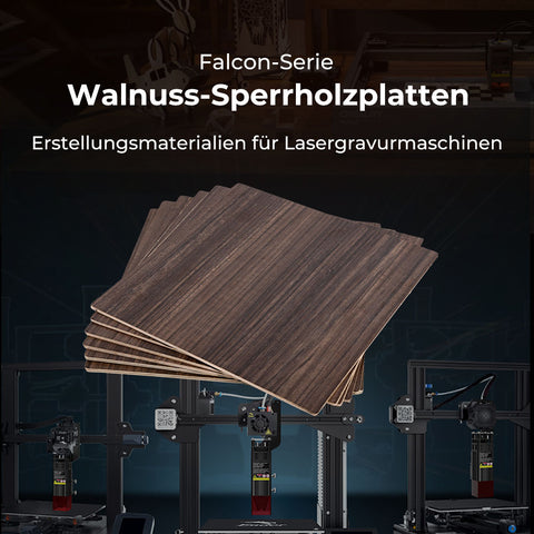 8x8x1/8'' Lasermodul Walnuss-Sperrholzplatten (Intelligente Erkennung)