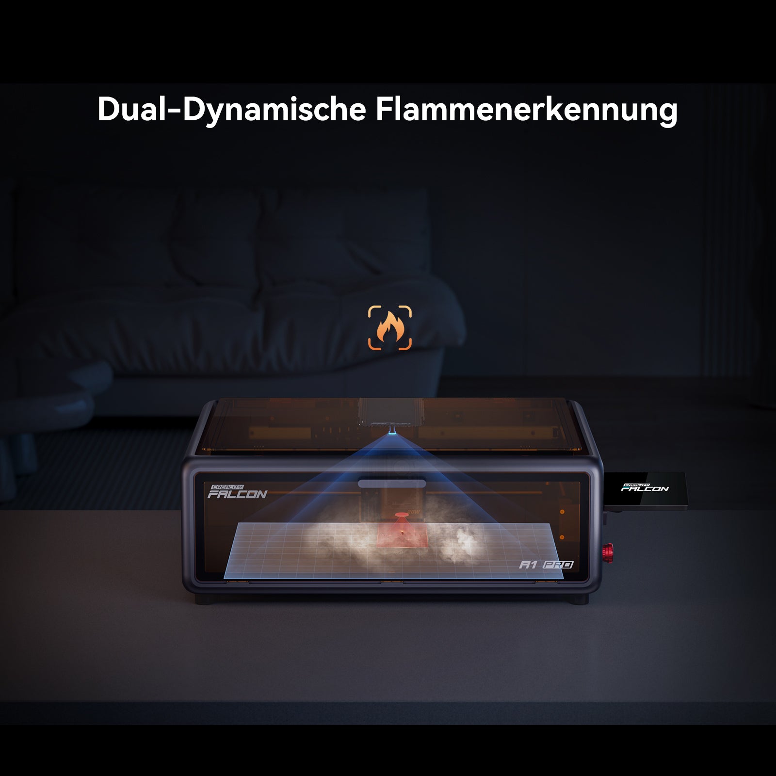 Creality Falcon A1 Pro 20W Dual-Lasergravierer mit geschlossenem Gehäuse