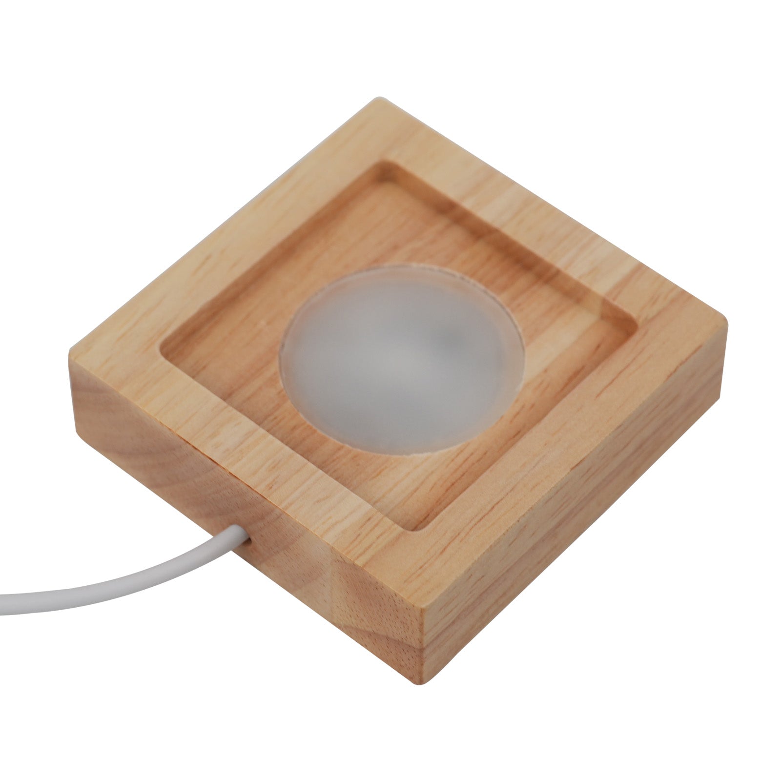 Holz‑Beleuchtungs‑Displayständer für Kristalle (4 Stück)