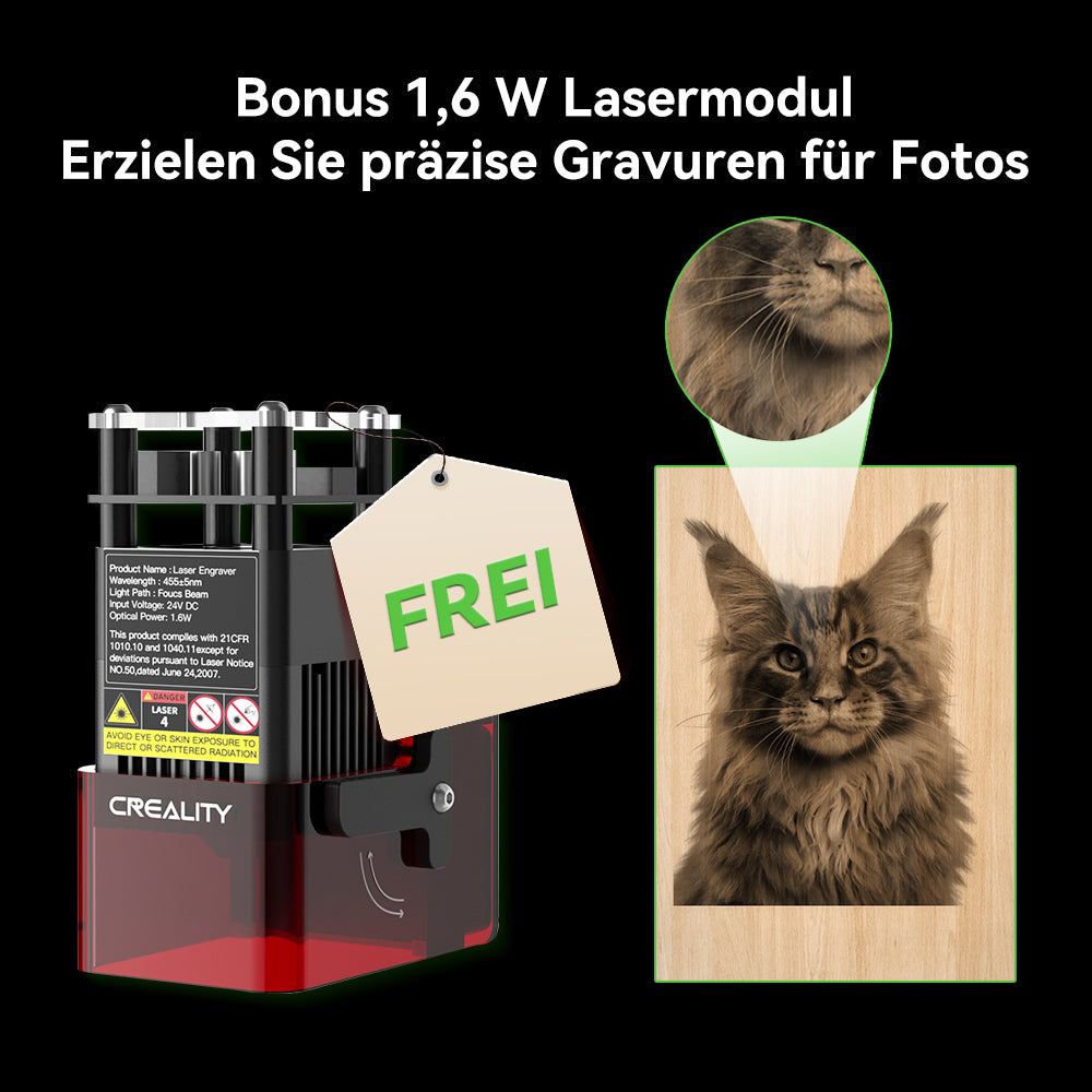 Creality Falcon2 Pro 60W Geschlossener Laser-Gravierer Pro Sicherer Alles-in-Einem-Kit