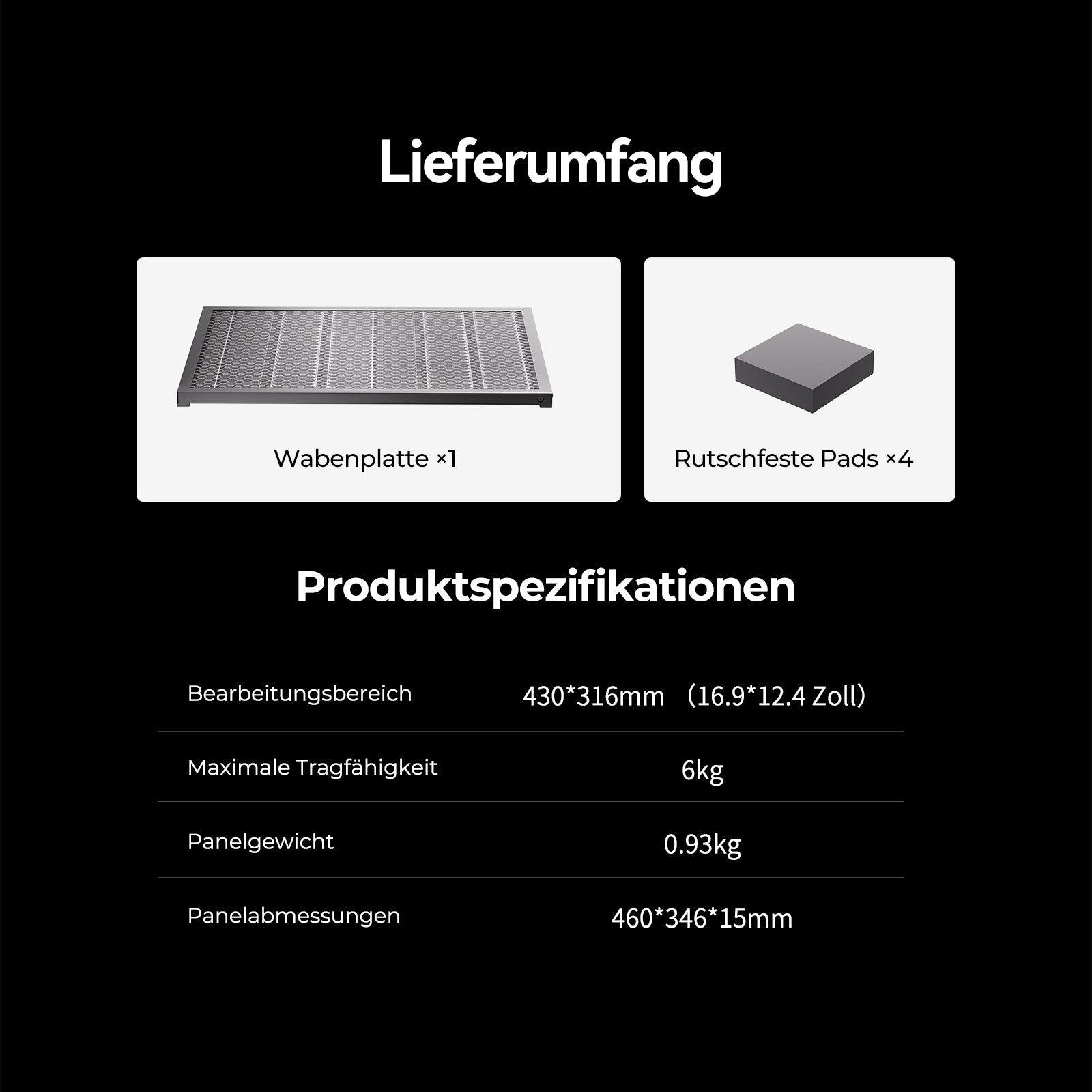Wabenplatte 460 * 346mm für Falcon A1 & A1 Pro