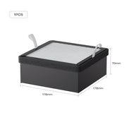 A black rectangular Replacement Filter (178mm x 178mm x 70mm) with white mesh top, two pull tabs, and "1PCS" label. Compatible with Creality Falcon A1 Air Purifier. Brand: Creality Falcon.