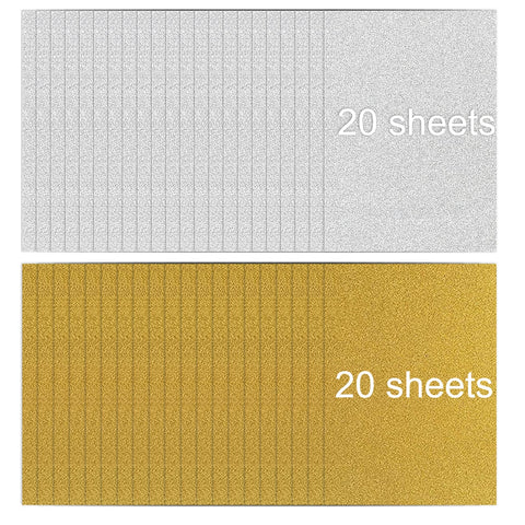 40 Blatt A4 Gold- und Silber-Glitzerkarton mit Selbstklebefunktion