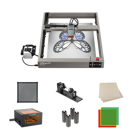 Bundle Creality Falcon2 22W/40W Laser Engraver and Cutter All-in-one Kits (with Materials)