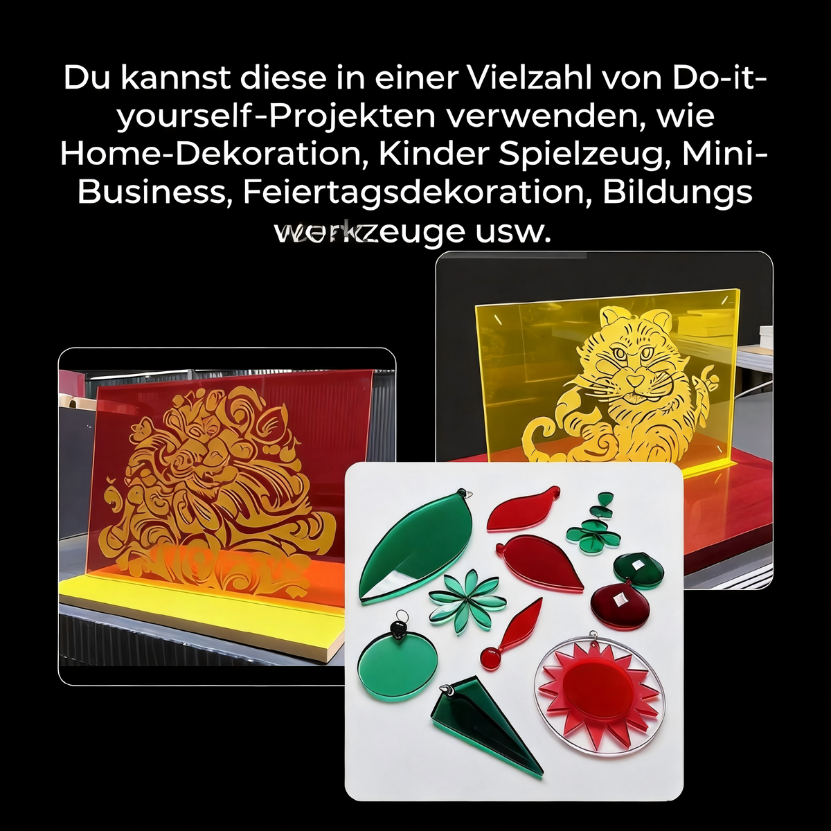 Bunte Acrylplatten zum Lasergravieren – 10er Set